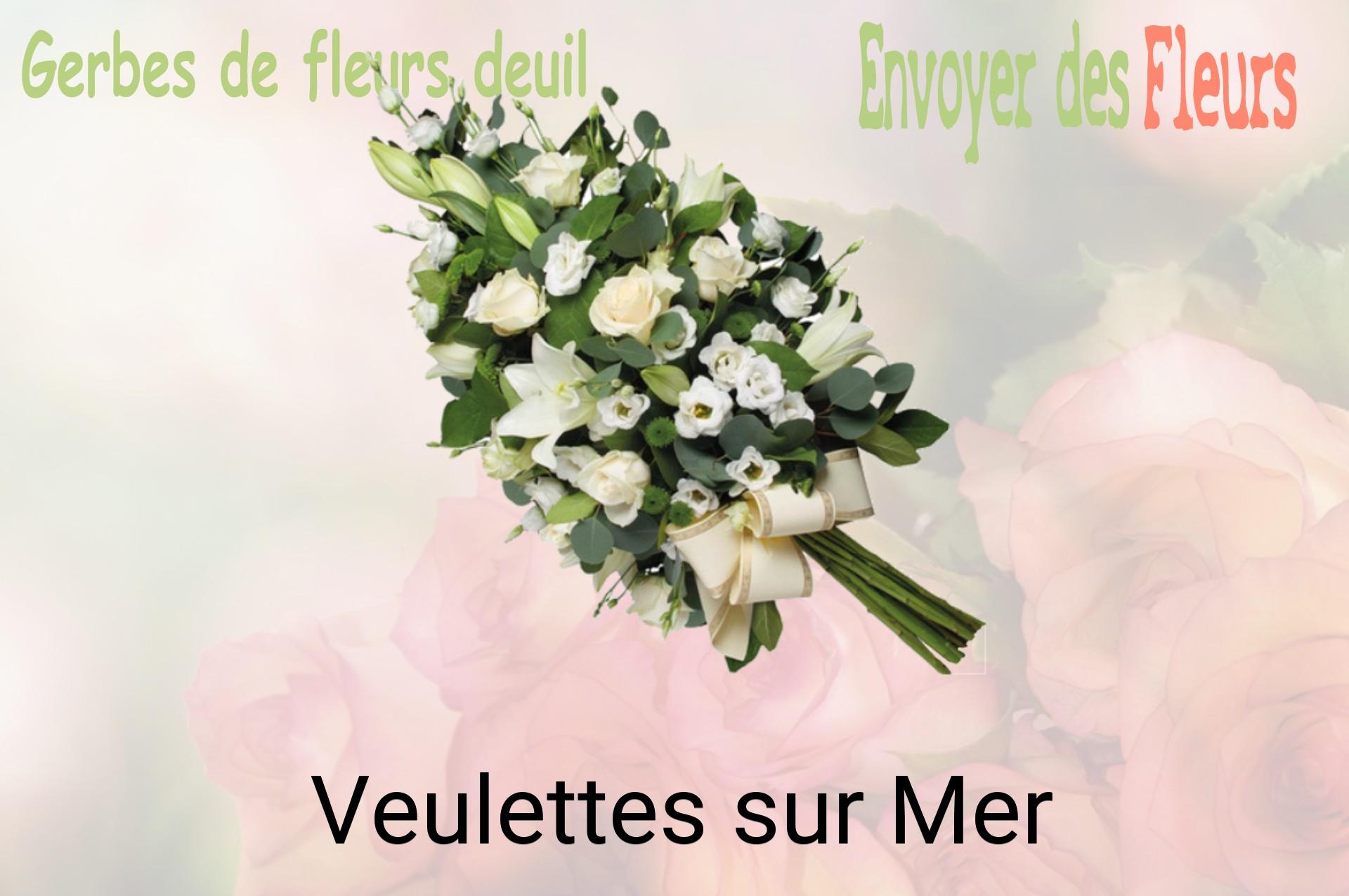 Gerbe de fleurs de deuil livrée à Veulettes-sur-Mer
